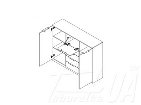 Комод KOM2D4S1B "Воркспейс | Workspace"