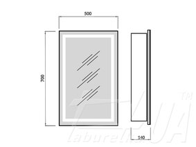 Зеркальный шкаф для ванной комнаты с LED-подсветкой "Sign"
