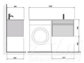 Тумба с крылом умывальником "Prime 60-A"