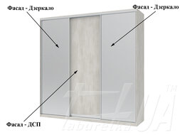 Шкаф купе "Сити Лайт" 225х225х60 см 3-дверный
