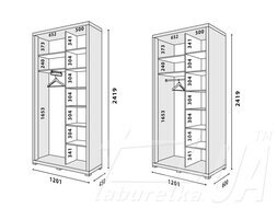 Шафа купе "Доміно" 1200 мм 2-дверна