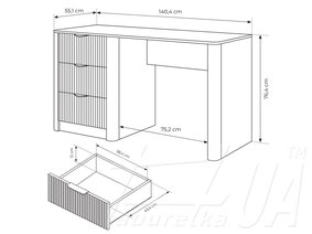 Стіл комп'ютерний, письмовий 3S/140 "Lante | Ланте"