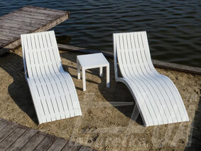 Комплект із 2 шезлонгів "Siesta Slim" + Стіл "Siesta Ocean Side Table"