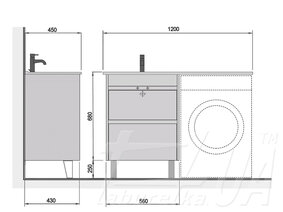 Тумба над пральною машиною з опорами "Polo Loft 60-U"