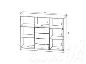 Комод KOM2D4S1B "Воркспейс | Workspace"