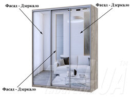 Шкаф купе "Сити Лайт" 180х225х60 см 3-дверный