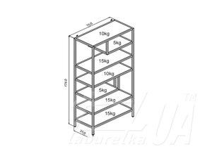 Стеллаж LOFT 750х1760х350