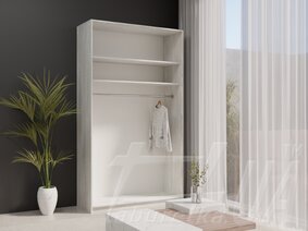Шафа-купе 1200*600*2200 Уні /Сосна натті/+двері Комбі 10 Дуб шамоні світлий (пр.) + (лів.) /Срібло/ из наличия