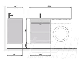 Тумба з крилом умивальником "Polo Loft 60-U"