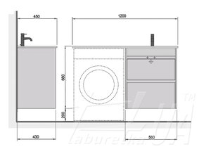 Тумба з крилом умивальником "Polo Loft 60-U"