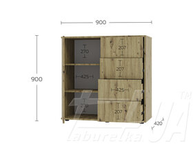 Комод 90 1D 4Dr "Соло"