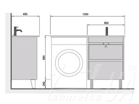 Тумба над пральною машиною з опорами "Polo Loft 60-U"