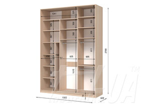 Шкаф-купе трехдверный "E-Line" ШК 3.2 1900 мм