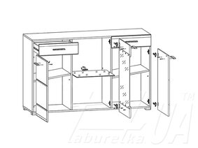 Комод  с подсветкой KOM1W2D2S "Арктика"
