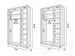 Шкаф купе "Домино" 1500 мм 2-дверный