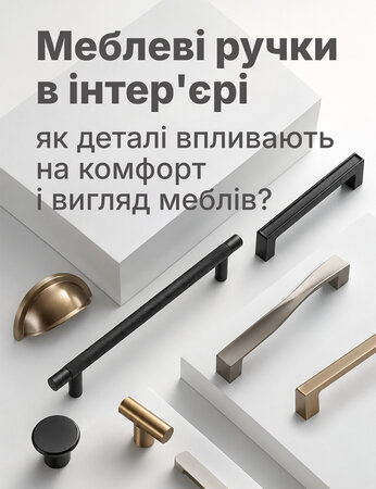 Ручки для меблів: як обрати зручну фурнітуру для кухні, шафи та комода