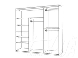 Шкаф купе "Сити Лайт" 180х225х60 см 3-дверный