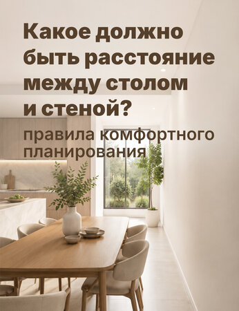 Какое должно быть расстояние между столом и стеной