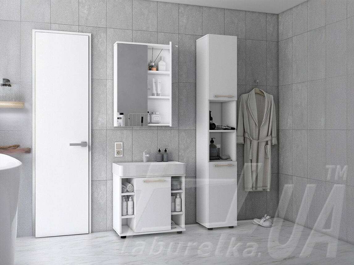 Комплект для ванной комнаты "Мира" Белый