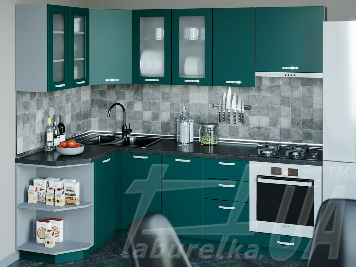 Кутова кухня "Anet Modern" Софт-Тач 1,32 x 2,42 м