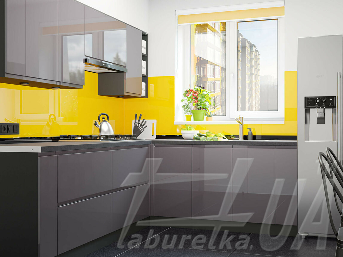 Глянцевая угловая кухня "Interno Люкс" 2 х 2 м