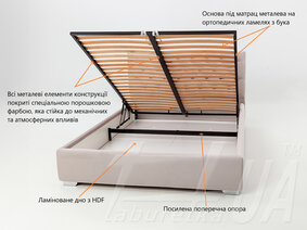 Ліжко "Астен" з підйомним механізмом, без матраца
