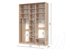 Шкаф-купе трехдверный "E-Line" ШК 3.1 1800 мм